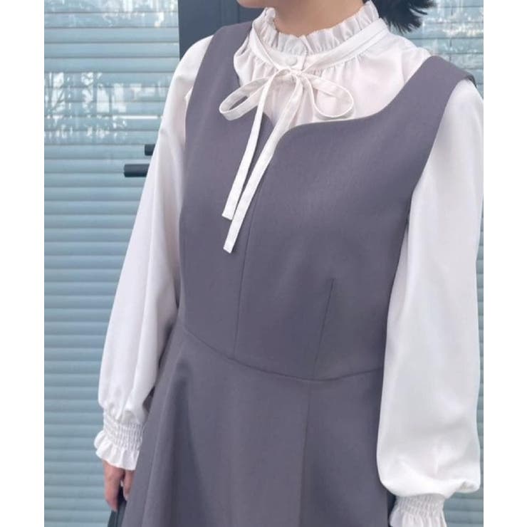 【フェミニン・通勤】タイ付きピコフリルブラウス | Couture brooch | 詳細画像19 