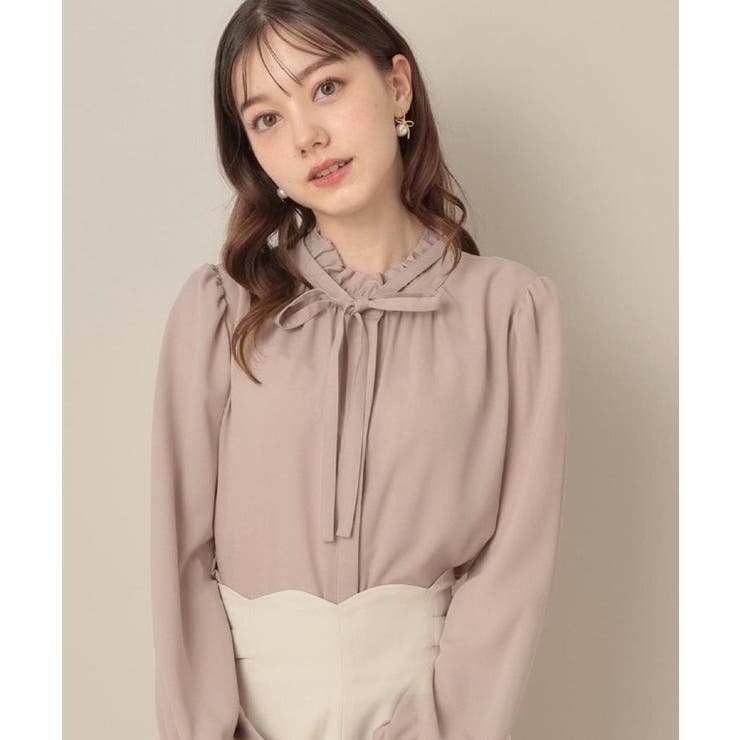 【フェミニン・通勤】タイ付きピコフリルブラウス | Couture brooch | 詳細画像33 