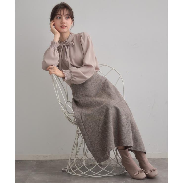 【フェミニン・通勤】タイ付きピコフリルブラウス | Couture brooch | 詳細画像41 