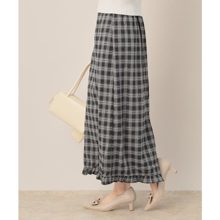 チェック裾フリルスカート | Couture brooch | 詳細画像2 