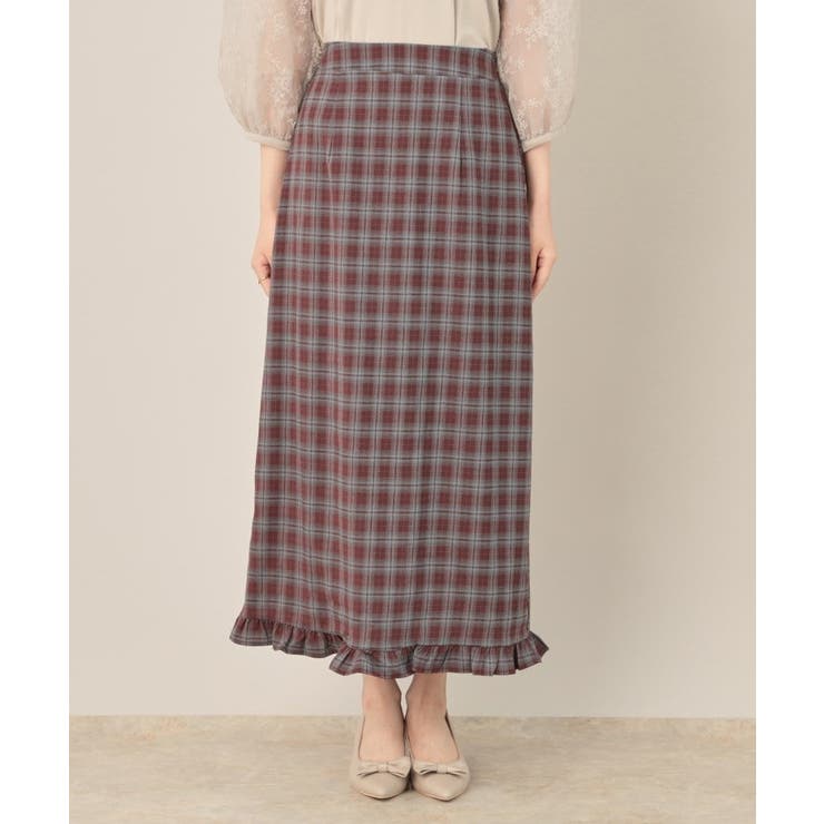 チェック裾フリルスカート | Couture brooch | 詳細画像22 