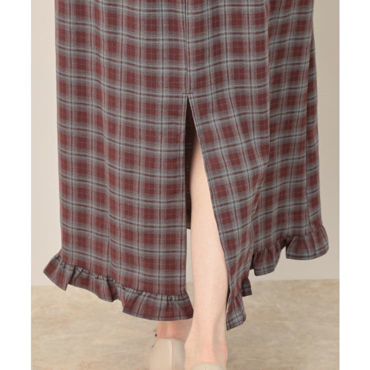 チェック裾フリルスカート | Couture brooch | 詳細画像28 