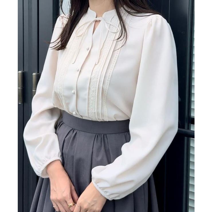 【大人可愛い・通勤】ピンタックレースブラウス | Couture brooch | 詳細画像18 