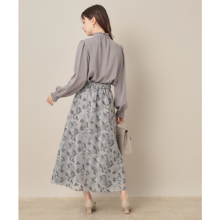 【花柄・きれいめ・通勤】リンドウエンブロメッシュスカート | Couture brooch | 詳細画像16 