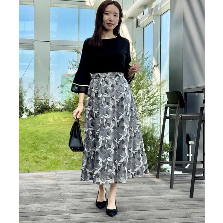 【花柄・きれいめ・通勤】リンドウエンブロメッシュスカート | Couture brooch | 詳細画像10 