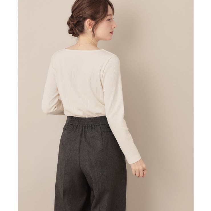 【マシンウォッシャブル・通勤・大人可愛い】ハートネックテレコプルオーバー | Couture brooch | 詳細画像6 