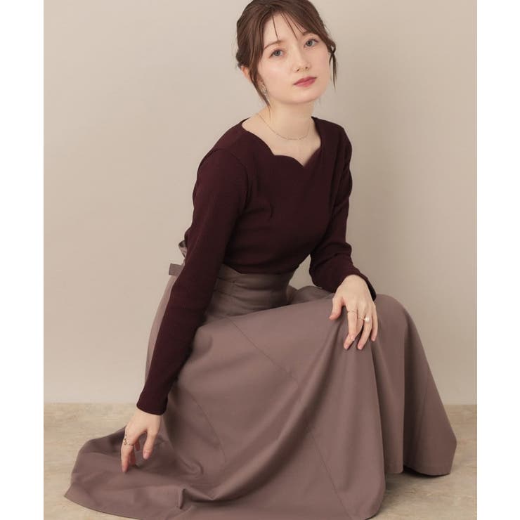 【マシンウォッシャブル・通勤・大人可愛い】ハートネックテレコプルオーバー | Couture brooch | 詳細画像22 