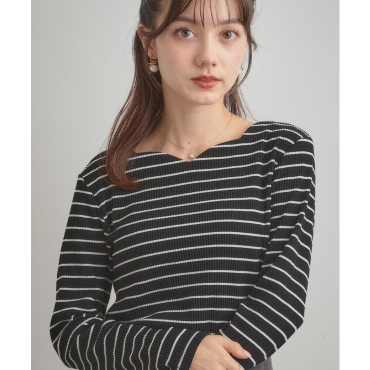 【マシンウォッシャブル・通勤・大人可愛い】ハートネックテレコプルオーバー | Couture brooch | 詳細画像33 