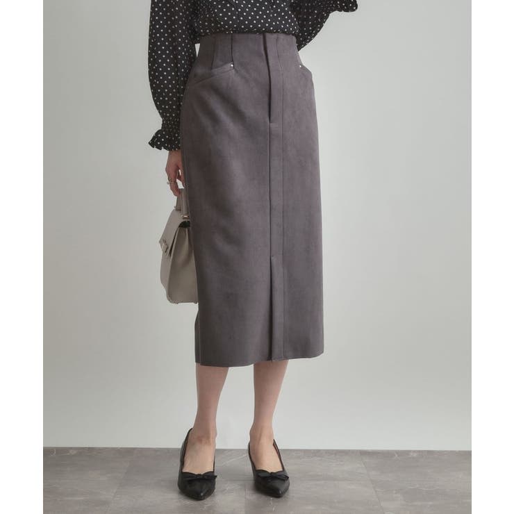 【洗える・ストレッチ・通勤】スエード調ダンボールIラインスカート | Couture brooch | 詳細画像14 