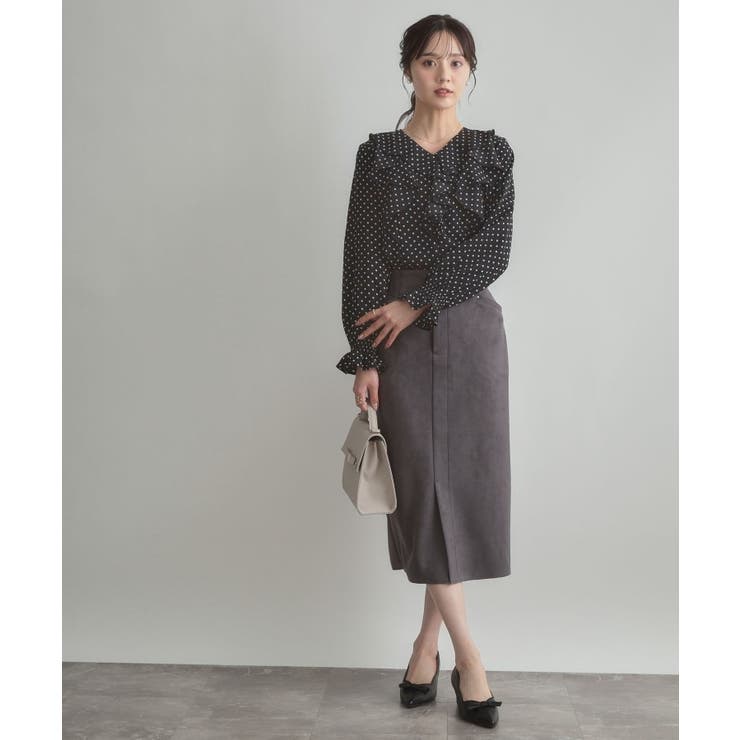 【洗える・ストレッチ・通勤】スエード調ダンボールIラインスカート | Couture brooch | 詳細画像11 