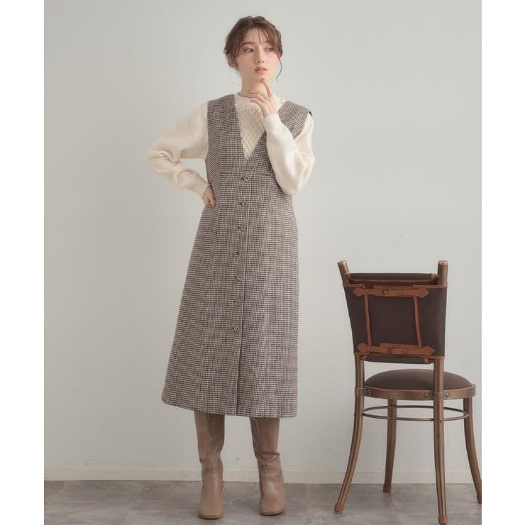 【クラシカル・通勤】ラメ千鳥釦デザインジャンスカ | Couture brooch | 詳細画像21 