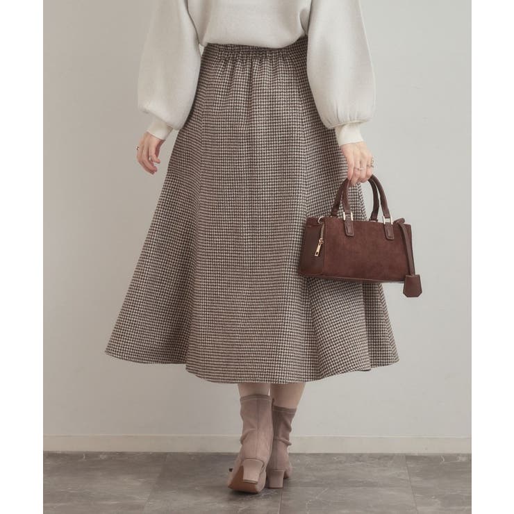 【クラシカル・パッと目を惹く】ラメ千鳥 マーメイド フレアスカート | Couture brooch | 詳細画像22 