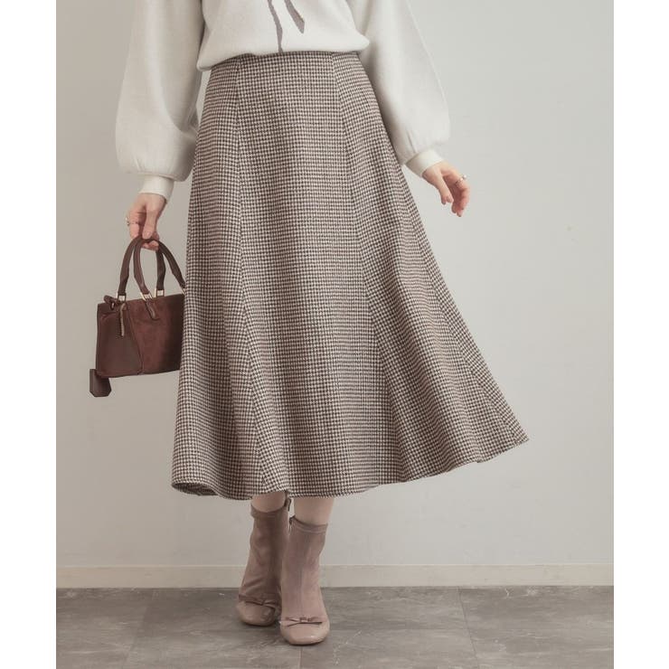 【クラシカル・パッと目を惹く】ラメ千鳥 マーメイド フレアスカート | Couture brooch | 詳細画像19 