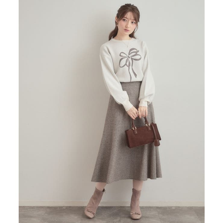 【クラシカル・パッと目を惹く】ラメ千鳥 マーメイド フレアスカート | Couture brooch | 詳細画像16 