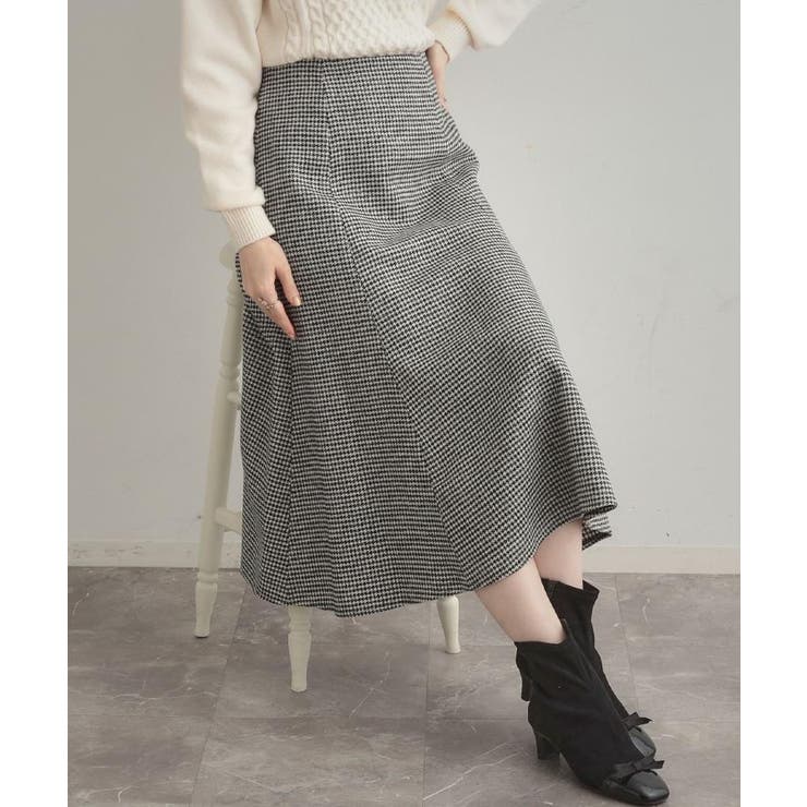 【クラシカル・パッと目を惹く】ラメ千鳥 マーメイド フレアスカート | Couture brooch | 詳細画像10 