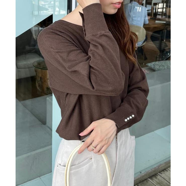 【大人上品・通勤・前後2WAY】バックパール調ドルマンニット | Couture brooch | 詳細画像44 