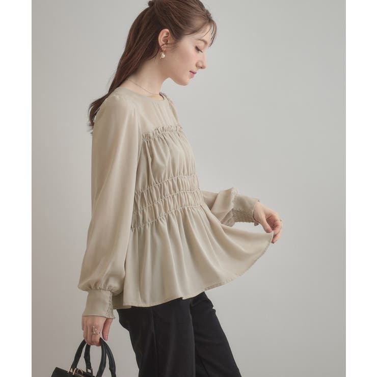 【マシンウォッシャブル・きれいめ・通勤】シャーリングチュニックブラウス | Couture brooch | 詳細画像17 