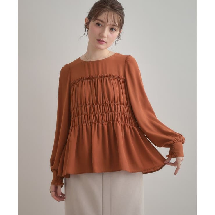 【マシンウォッシャブル・きれいめ・通勤】シャーリングチュニックブラウス | Couture brooch | 詳細画像42 