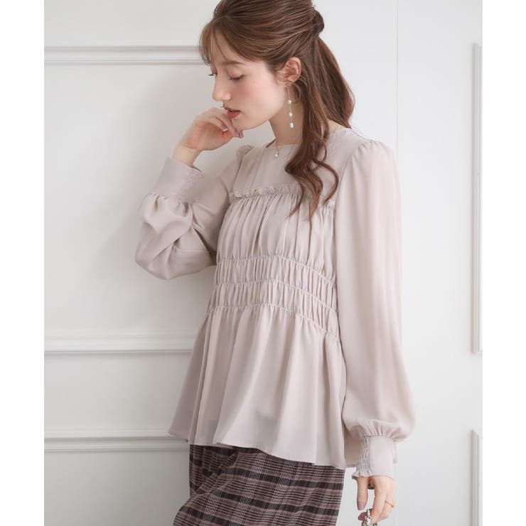 【マシンウォッシャブル・きれいめ・通勤】シャーリングチュニックブラウス | Couture brooch | 詳細画像20 