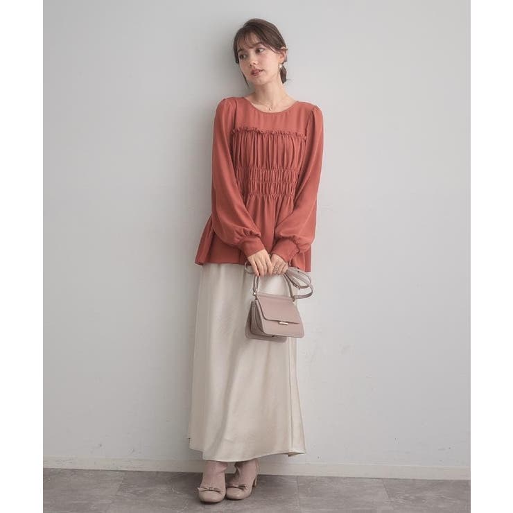 【マシンウォッシャブル・きれいめ・通勤】シャーリングチュニックブラウス | Couture brooch | 詳細画像32 