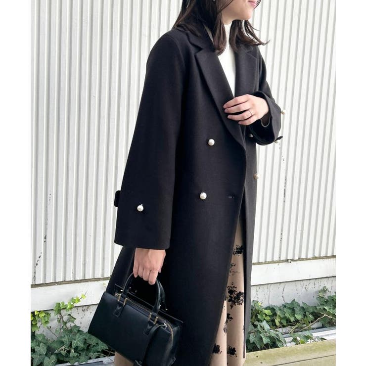 【大人上品・ベルト付き】パール調釦チェスターコート | Couture brooch | 詳細画像17 