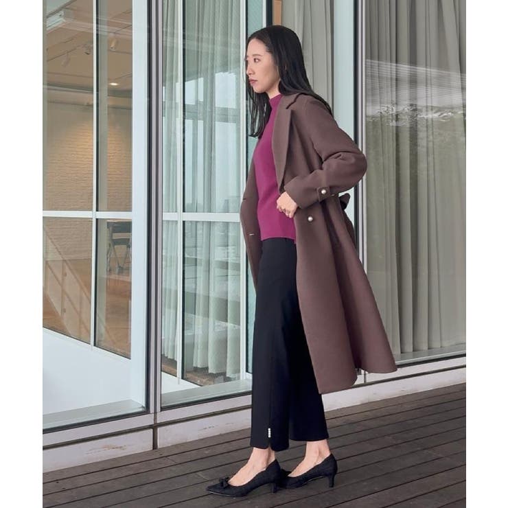 【大人上品・ベルト付き】パール調釦チェスターコート | Couture brooch | 詳細画像43 