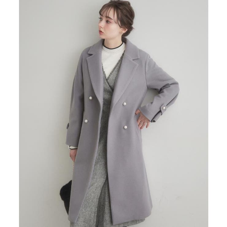 【大人上品・ベルト付き】パール調釦チェスターコート | Couture brooch | 詳細画像26 