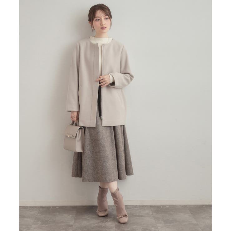 【大人可愛い・フード取り外し可能】フードフェイクファー ハーフ丈コート | Couture brooch | 詳細画像24 