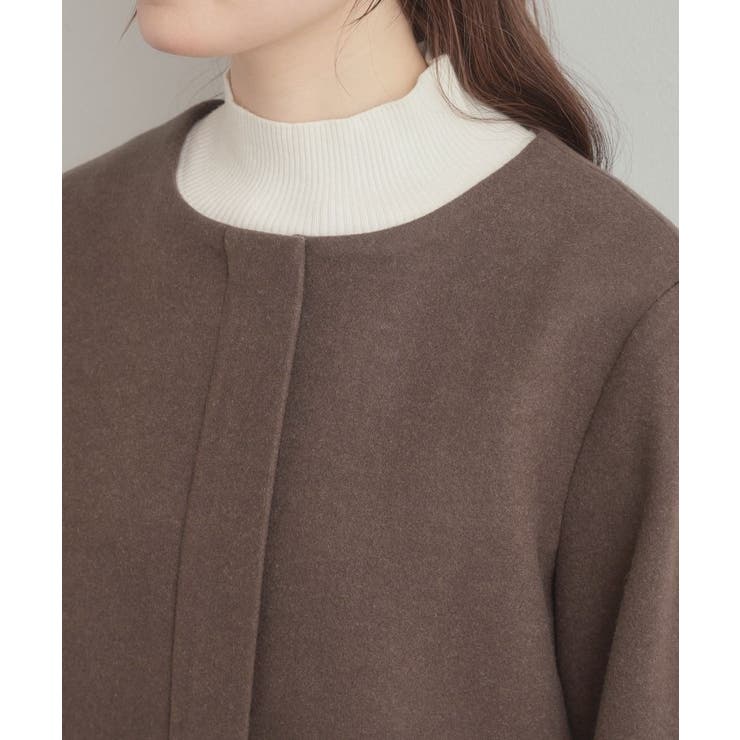 【大人可愛い・フード取り外し可能】フードフェイクファー ハーフ丈コート | Couture brooch | 詳細画像57 