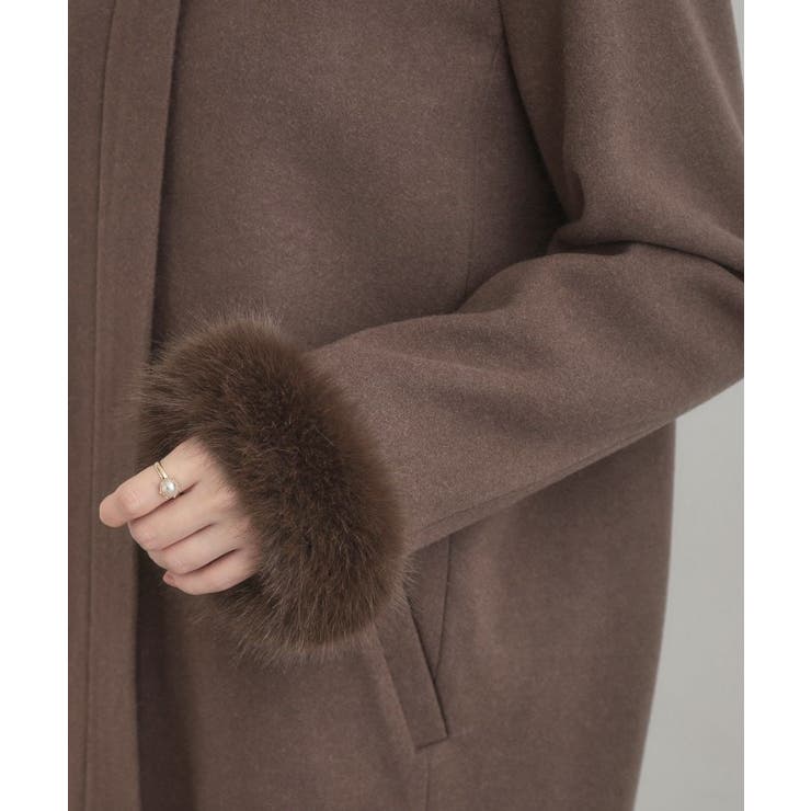 【大人可愛い・フード取り外し可能】フードフェイクファー ハーフ丈コート | Couture brooch | 詳細画像58 