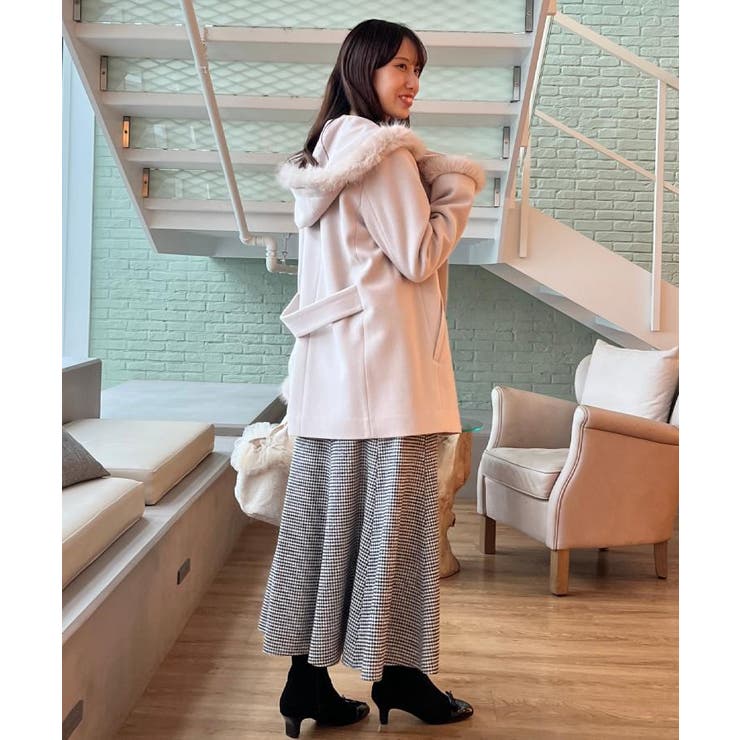 【大人可愛い・フード取り外し可能】フードフェイクファー ハーフ丈コート | Couture brooch | 詳細画像44 