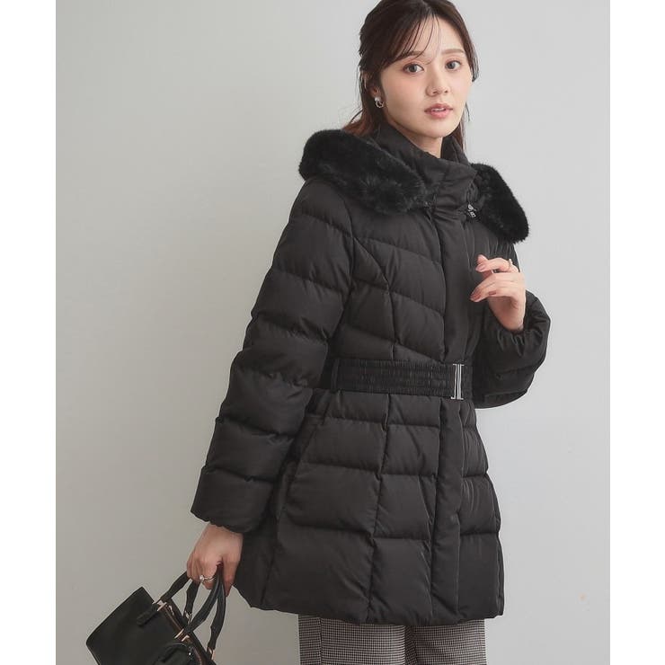 【2WAY・ベルト付き】フードフェイクファー ミドル丈ダウンコート | Couture brooch | 詳細画像27 