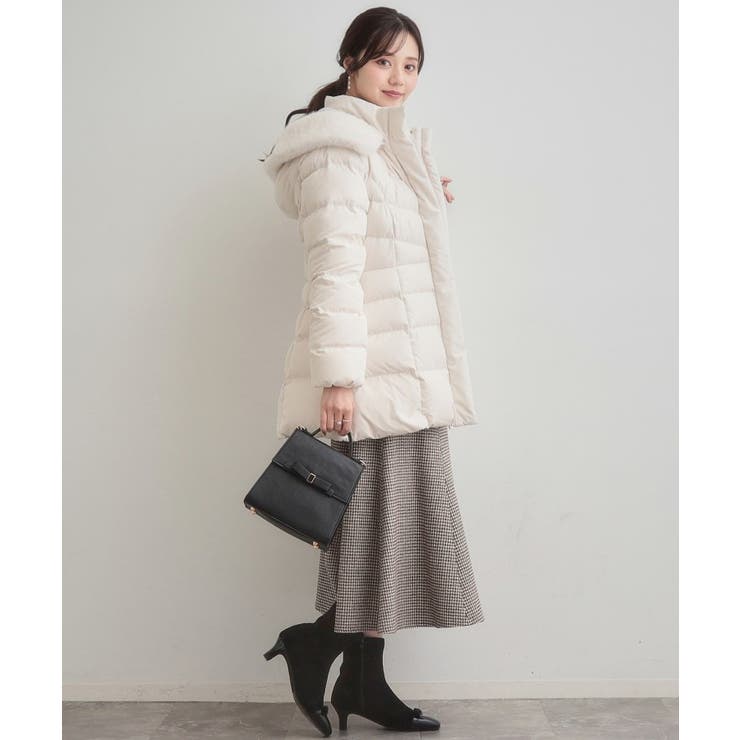 【2WAY・ベルト付き】フードフェイクファー ミドル丈ダウンコート | Couture brooch | 詳細画像8 