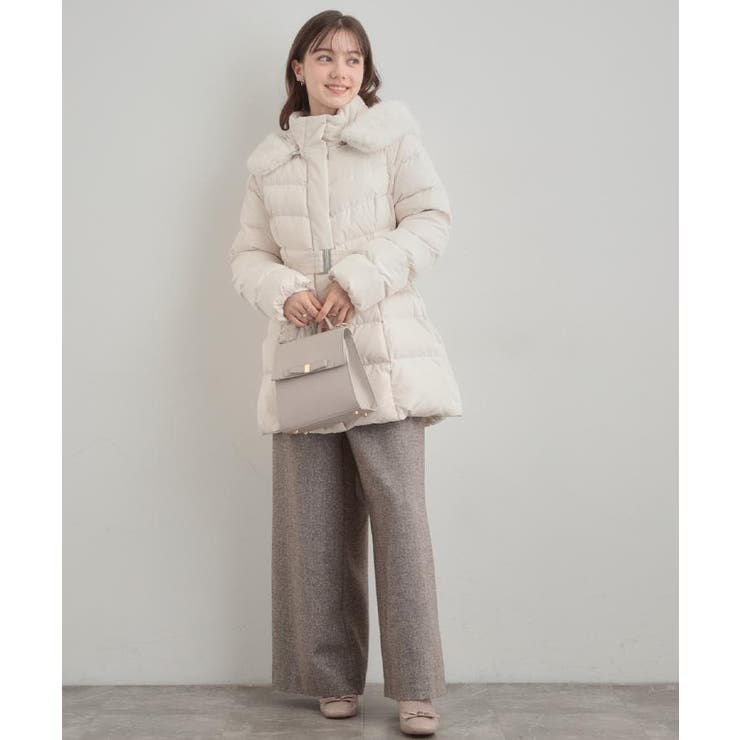 【2WAY・ベルト付き】フードフェイクファー ミドル丈ダウンコート | Couture brooch | 詳細画像10 