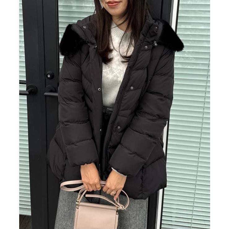 【2WAY・ベルト付き】フードフェイクファー ミドル丈ダウンコート | Couture brooch | 詳細画像37 