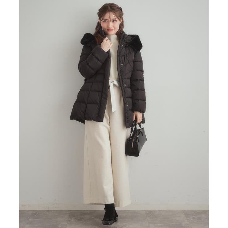 【2WAY・ベルト付き】フードフェイクファー ミドル丈ダウンコート | Couture brooch | 詳細画像31 