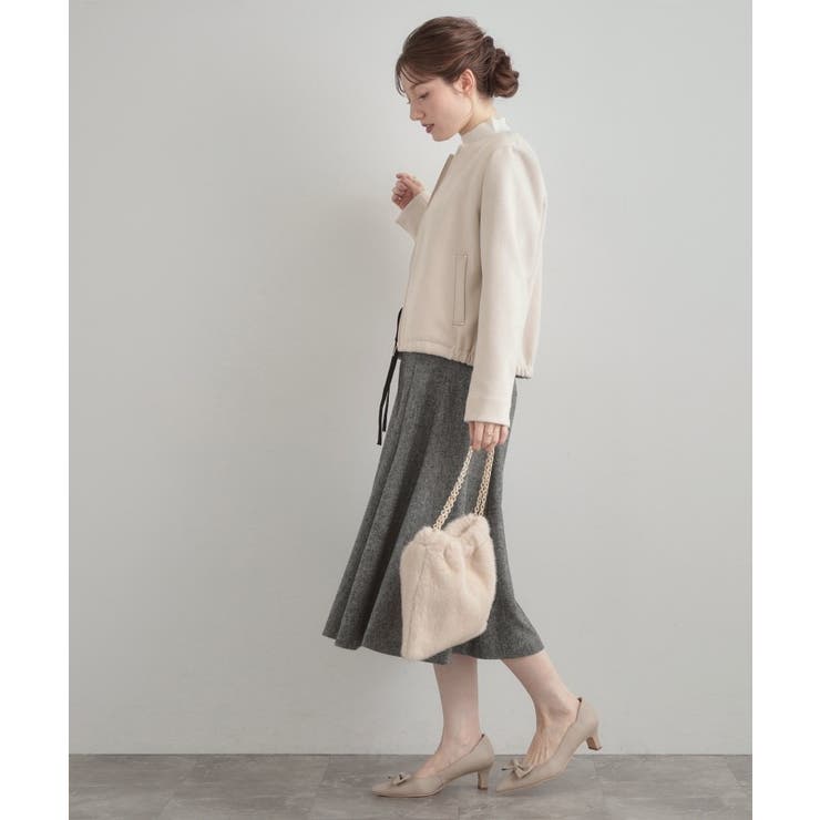 【通勤・大人上品】スエード調ダンボール ノーカラージャケット | Couture brooch | 詳細画像2 