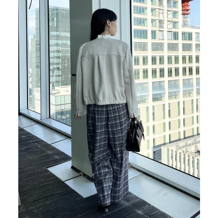 【通勤・大人上品】スエード調ダンボール ノーカラージャケット | Couture brooch | 詳細画像15 