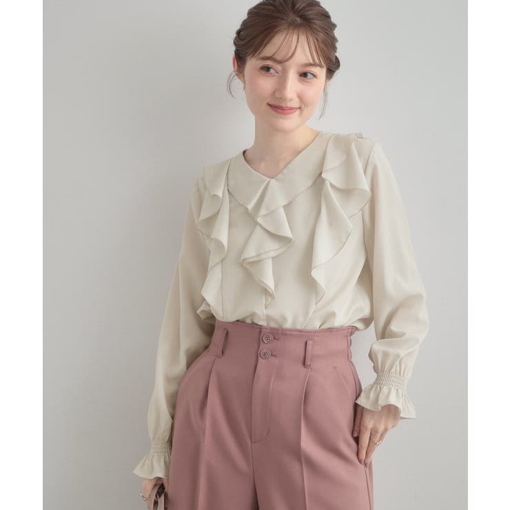 【大人可愛い・通勤】ラッフルフリルブラウス | Couture brooch | 詳細画像4 