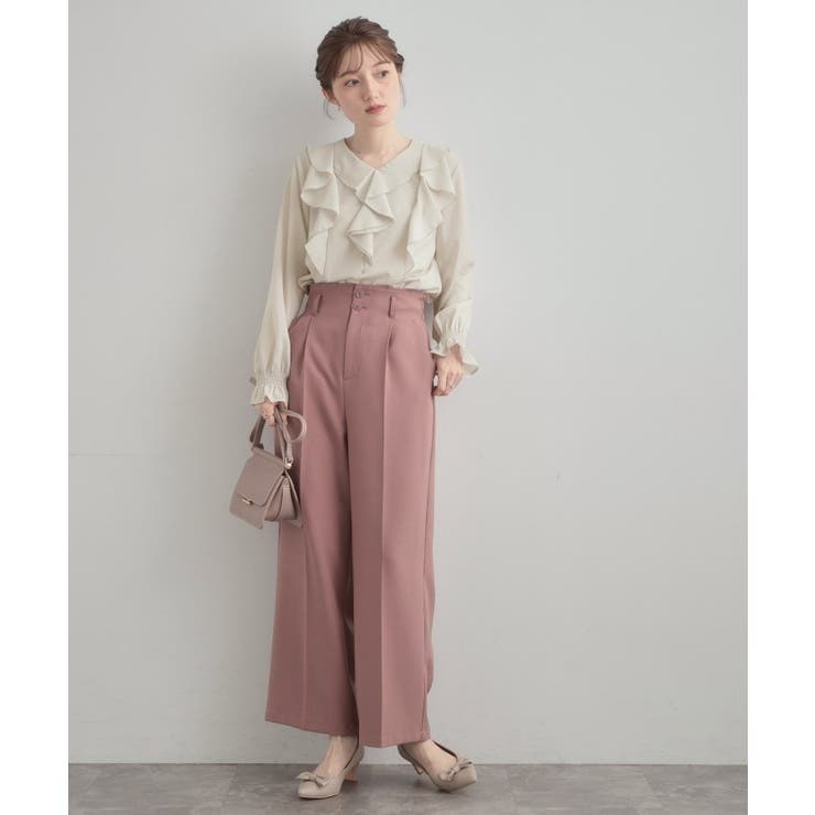 【大人可愛い・通勤】ラッフルフリルブラウス | Couture brooch | 詳細画像1 