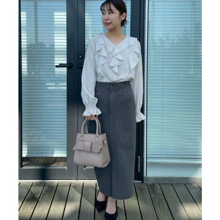 【大人可愛い・通勤】ラッフルフリルブラウス | Couture brooch | 詳細画像7 