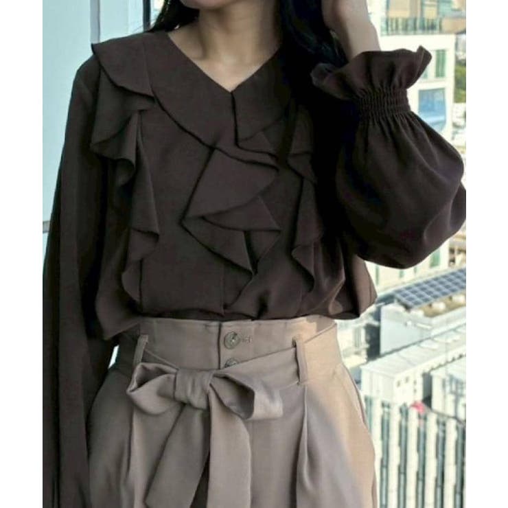 【大人可愛い・通勤】ラッフルフリルブラウス | Couture brooch | 詳細画像24 