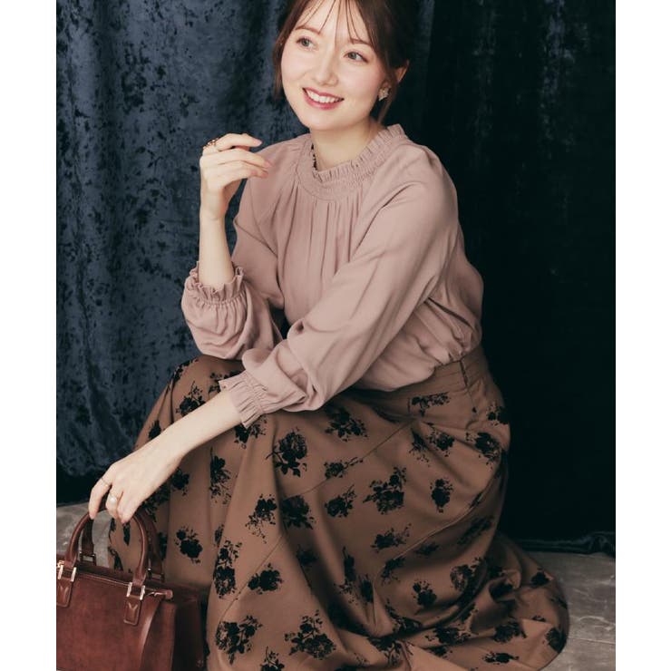 【美シルエット・通勤】フロッキーフラワープリントスカート | Couture brooch | 詳細画像19 