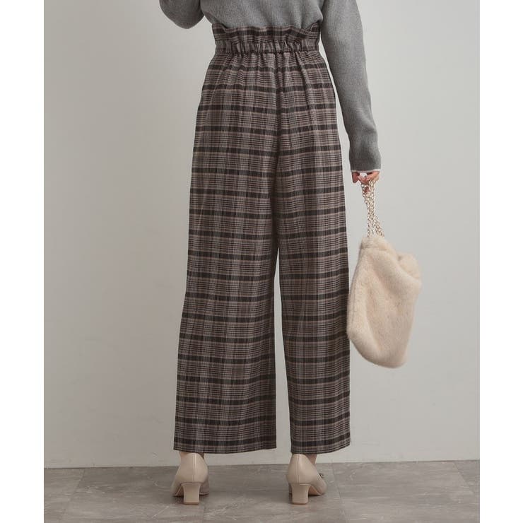 【大人可愛い】起毛先染めチェック柄 スカラウエスト ワイドパンツ | Couture brooch | 詳細画像16 