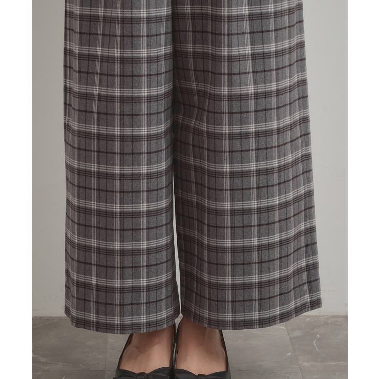 【大人可愛い】起毛先染めチェック柄 スカラウエスト ワイドパンツ | Couture brooch | 詳細画像36 