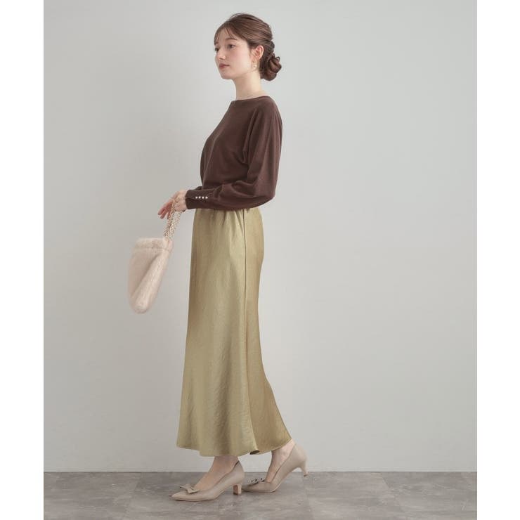 シルキーヘビーサテンスカート | Couture brooch | 詳細画像12 