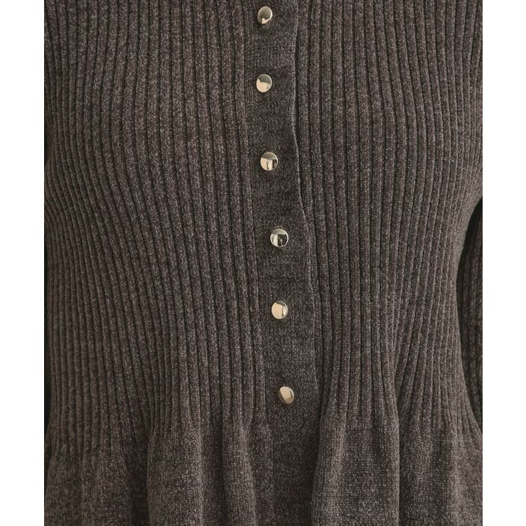 【袖口レース・着映え】短毛モールペプラム カーデ | Couture brooch | 詳細画像50 