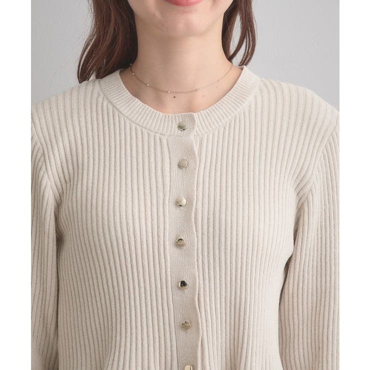 【袖口レース・着映え】短毛モールペプラム カーデ | Couture brooch | 詳細画像56 