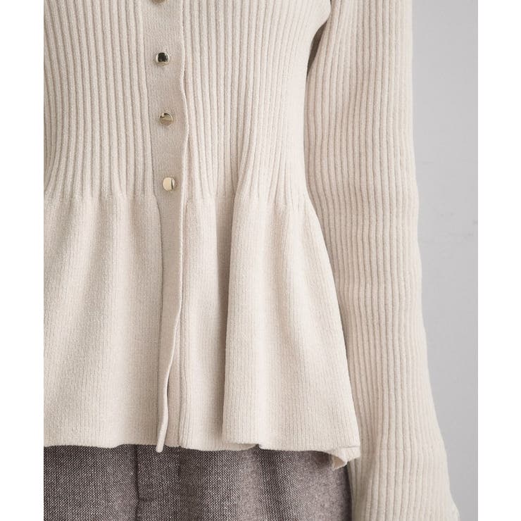 【袖口レース・着映え】短毛モールペプラム カーデ | Couture brooch | 詳細画像59 