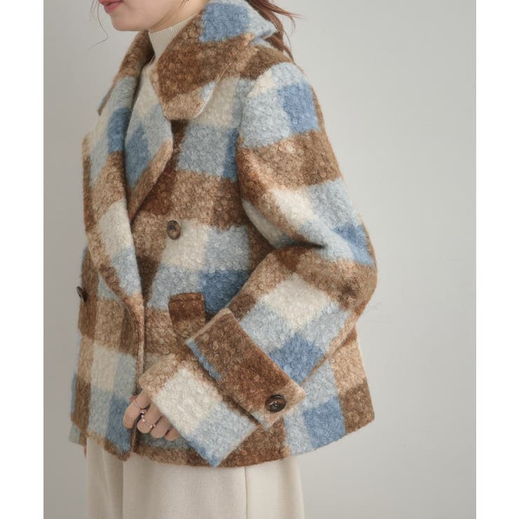 【S-LL/無地・チェック柄】プードルボア ショートコート | Couture brooch | 詳細画像46 